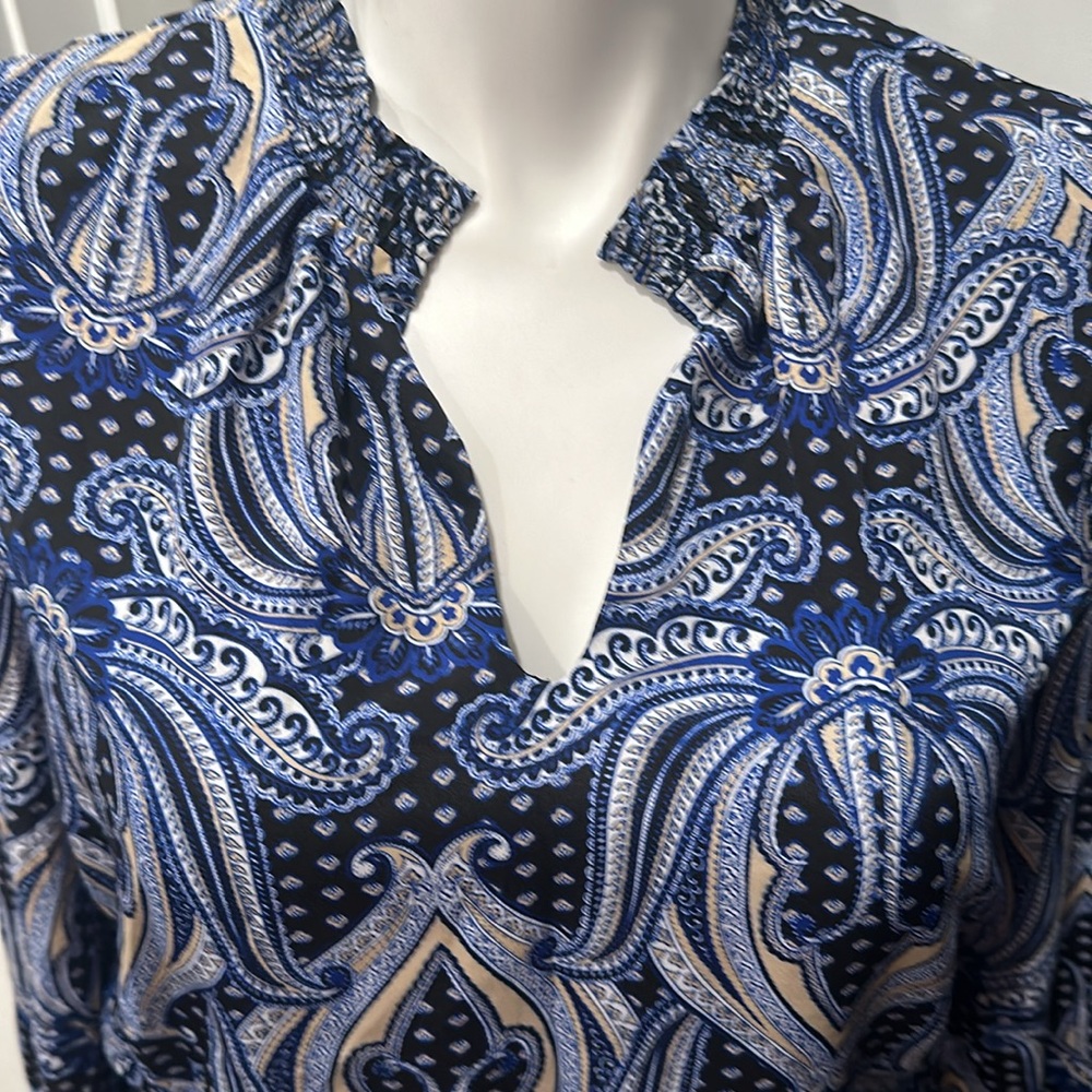 WHBM Long Sleeve Silk-Like Relaxed Feel Dress